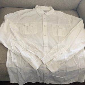 PD&C never worn all white button down